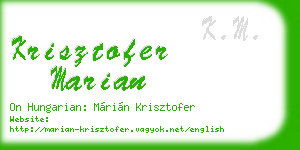 krisztofer marian business card
