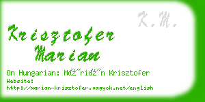 krisztofer marian business card